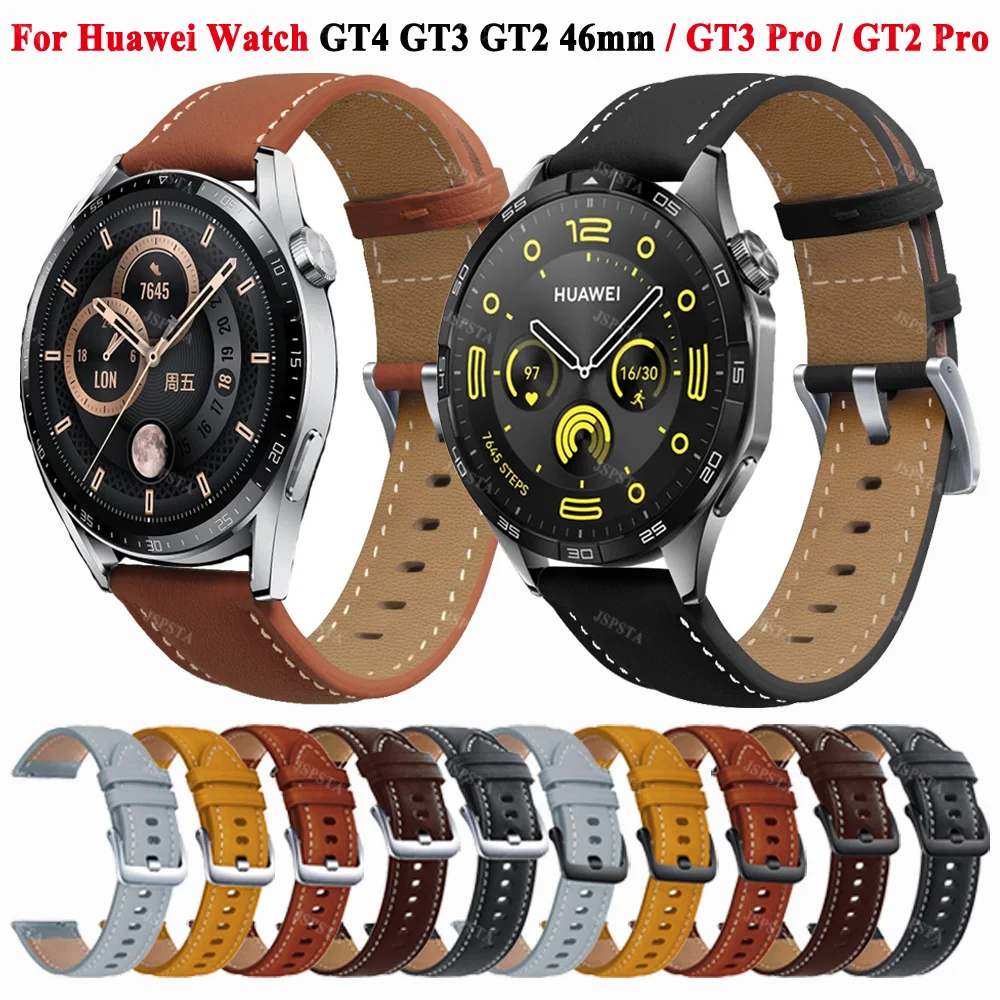 

Ремешок кожаный для наручных часов Huawei Watch GT4 GT 4 46 мм, сменный Браслет для Huawei Watch 4 Pro GT2 GT3 Pro 46 мм, 22 мм