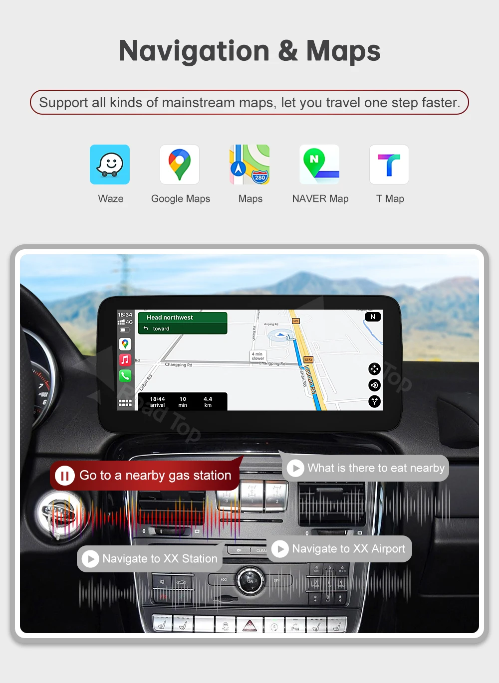 RoadTop 12,3-Zoll Kabelloses CarPlay Android Auto Multimedia Linux NTG4.5 NTG5.0 System Bildschirm für Mercedes-Benz G-Klasse W463 2013-2018 – Detail 12
