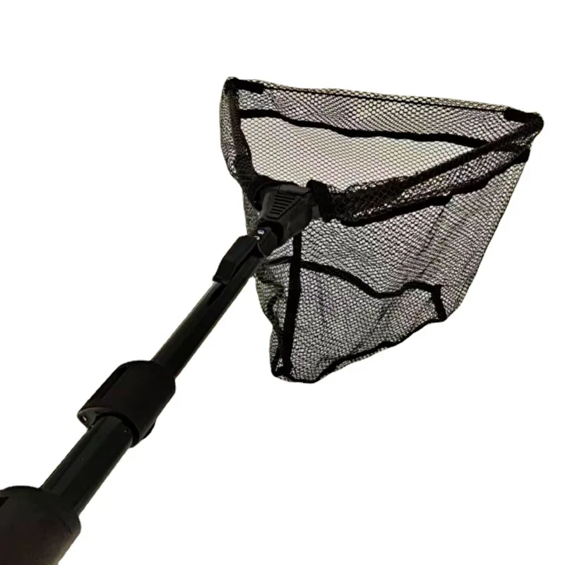 1pc 70cm Fly Fishing Triangle Foldable Telescopic Hand Net Aluminum Alloy Fish Catching Net Integrated Portable Net Fishing