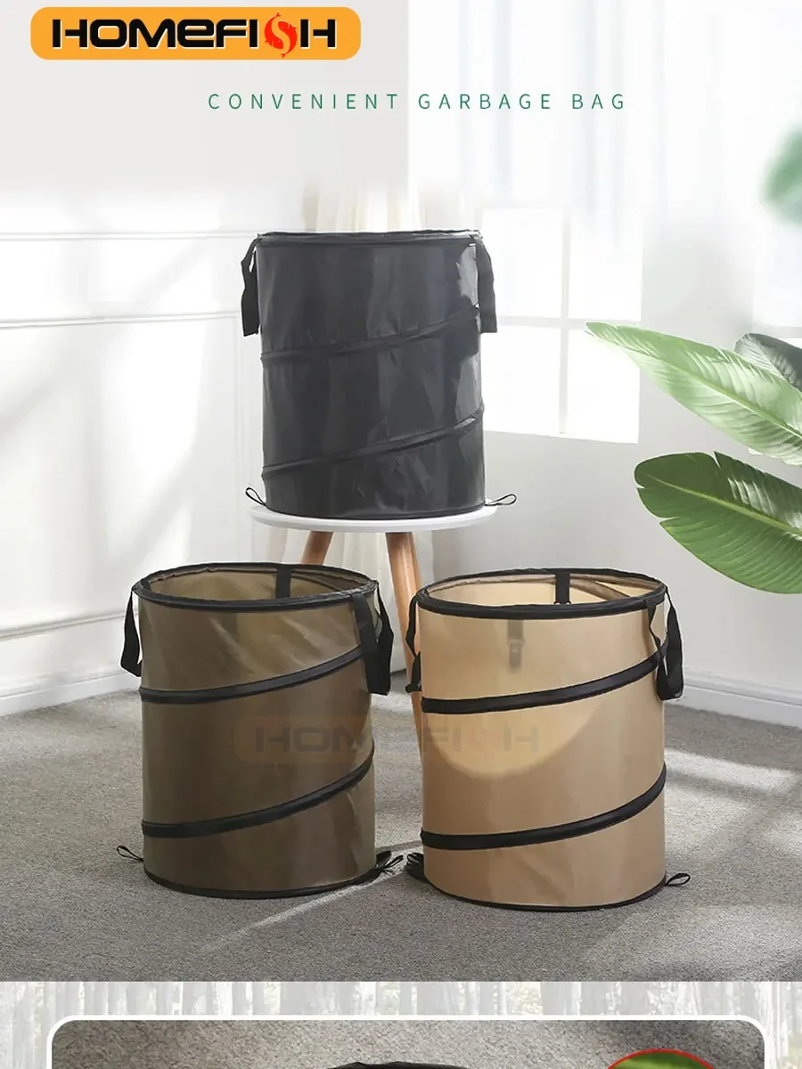 Portable Pop-Up Trash Can – Folding Outdoor Camping Garbage Bin for Gardening, Leaves, Yard Waste 1