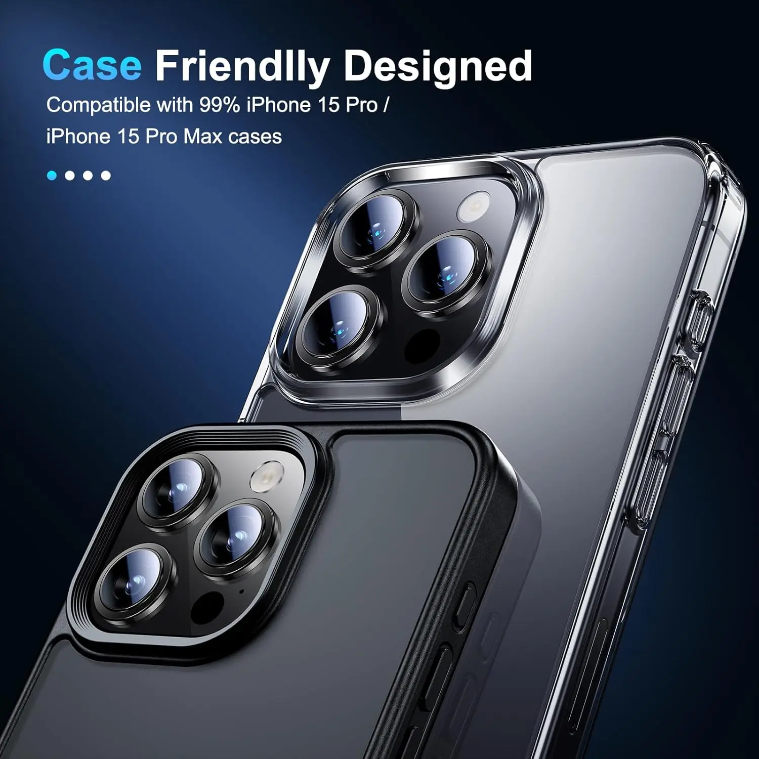 LuxGuard Black Titanium Tempered Glass Camera Lens Protector Accessory