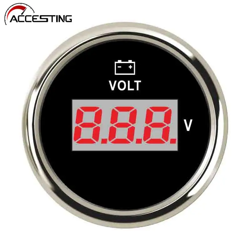 Car Marine Volt Gauge Fit For 832v Digital Voltmeter Display With Red Backlight Volt Meters