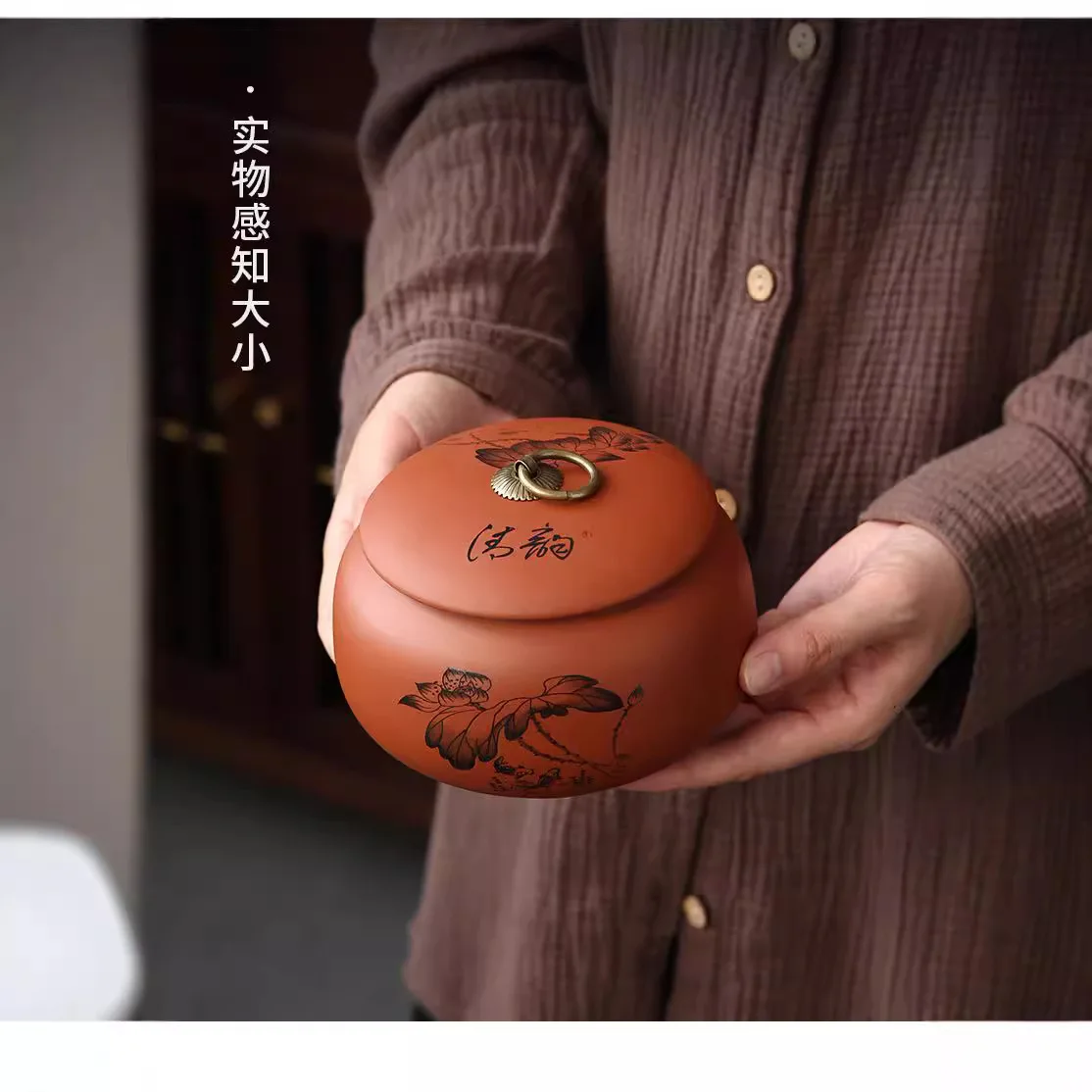 Purple Clay Tea Jar Ceramic white tea big red robe black tea sealed jar ceramic jars Ceramic Coffee candy food storage can - Image 2