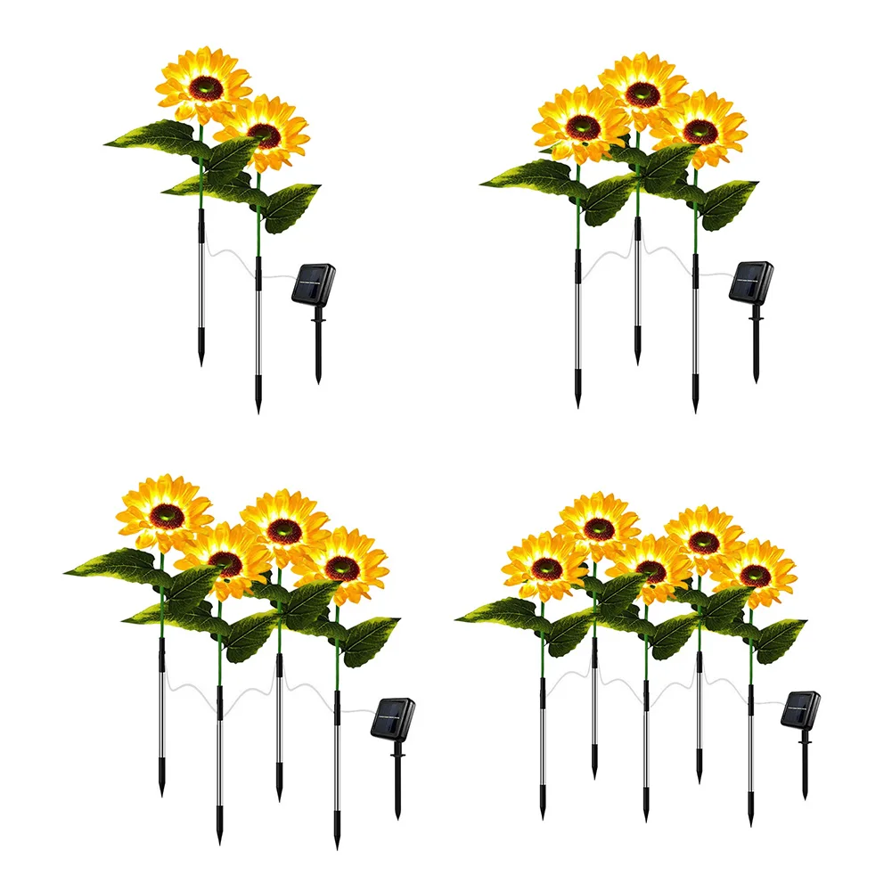 LED Sunflower Lawn Atmosphere Light Waterproof Solar Decorative Pathway Landscape Lights  Easy Installation for Courtyard