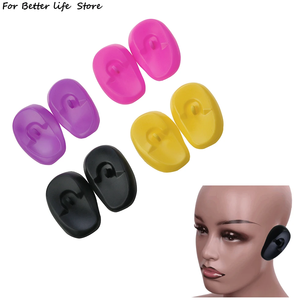 1 Pair Of Silicone Baking Oil Color Matching Ear Muffs Hair Dye Earmuffs DIY Hair Cutting Perm Ear Muffs Hair Salon Beauty Tools