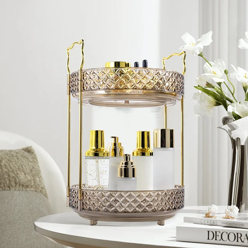 1PC Vanity,Makeup Organizer,Bathroom Storage,Spinning Organiser,Suitable for skin care products, perfume, lipstick,Storage Rack 4