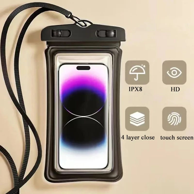 Waterproof Phone Case Swimming Water Proof Bag Universal Underwater Protector Pouch Cover For iPhone Samsung below 6.7" Phone waterproof phone case