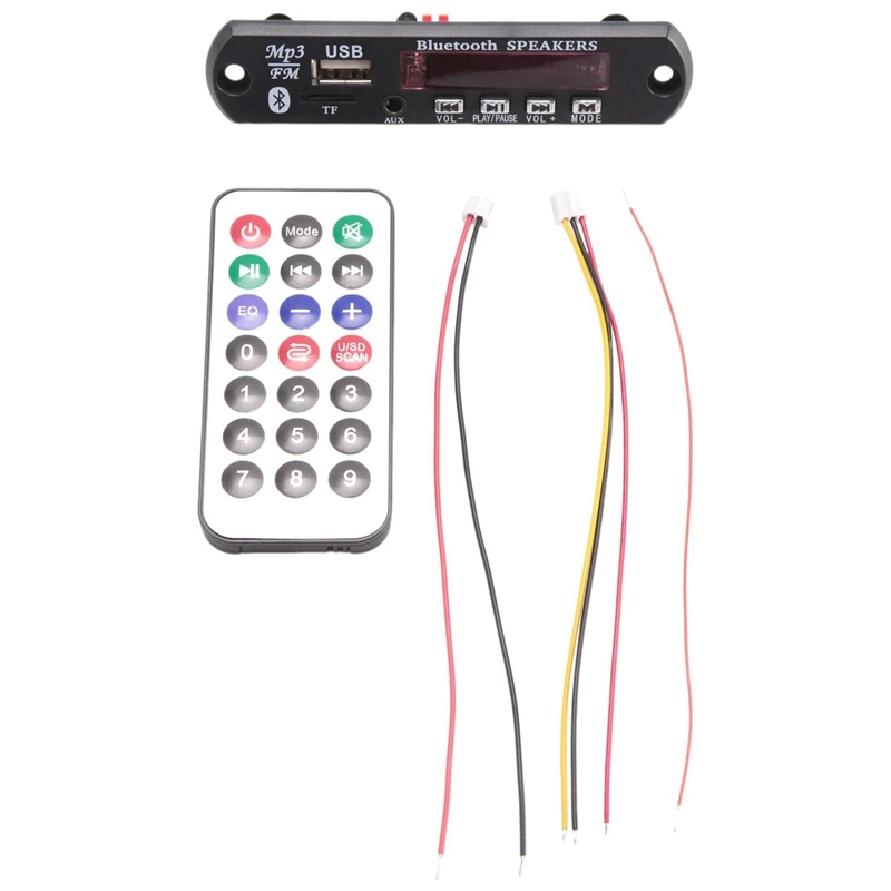 N75R-4X Bluetooth 5.0 MP3 Decoder Board DC 5V 12V Car FM Radio Module Support TF USB AUX For Car Phone