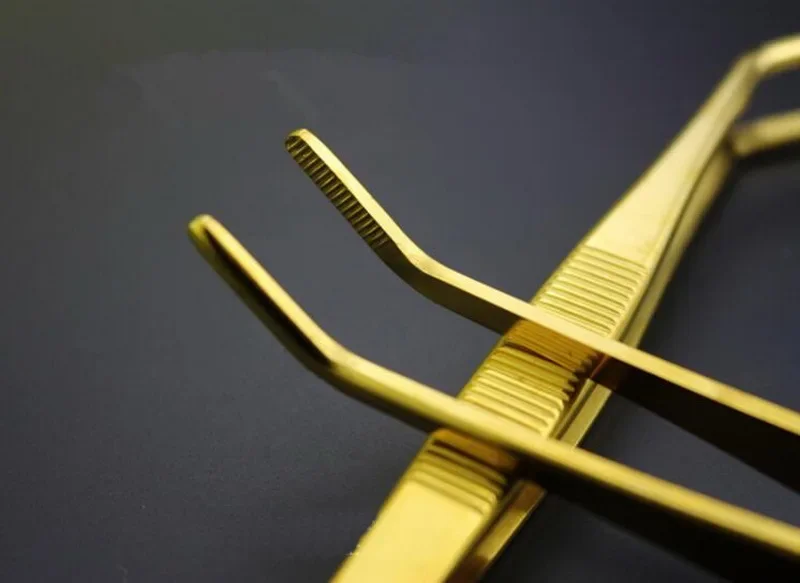 Gold Plated Bendy Long Bar Tongs Ornament Tweezer Cocktail Deco Tongs Tool Holder Ice Tongs