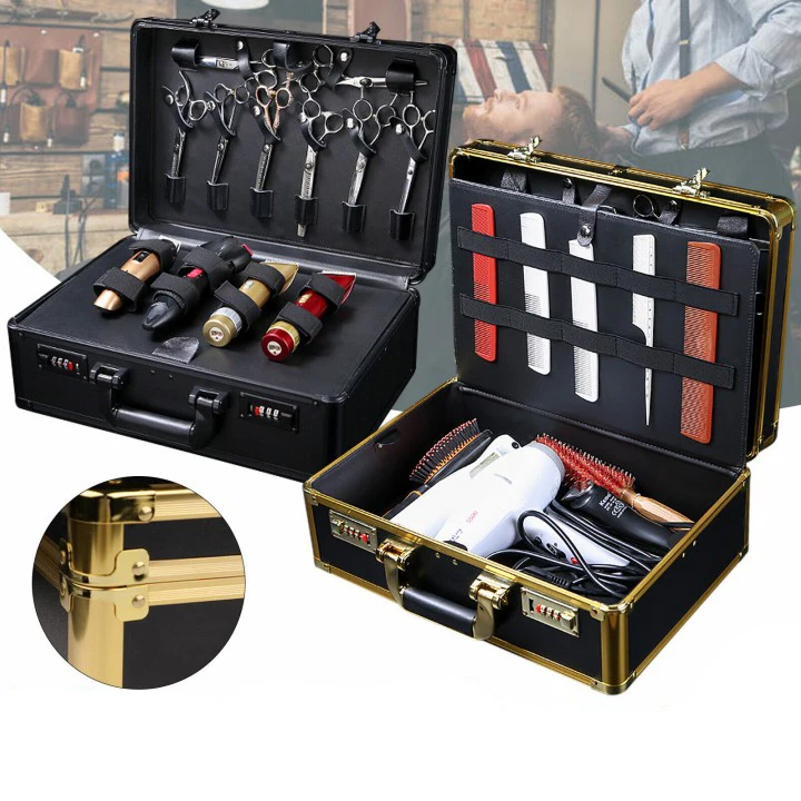 

Barbertop Professional Gold Black Aluminum Suitcase Barber Tool Salon Hairdressing Accessories Atorage Case Carrying Travel Box