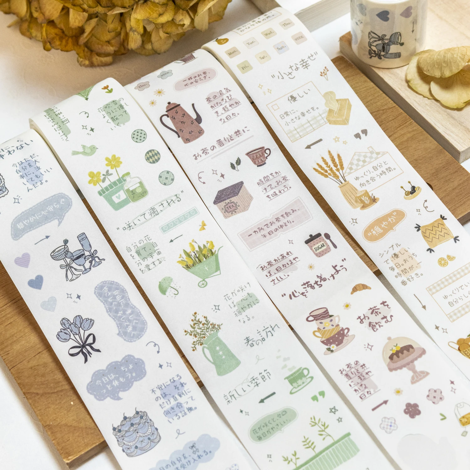 우아한 노트 시리즈 빈티지 라이프 플랜트 플라워 풍경 와시 테이프 창의적인 DIY 저널 재료 콜라주 문구류