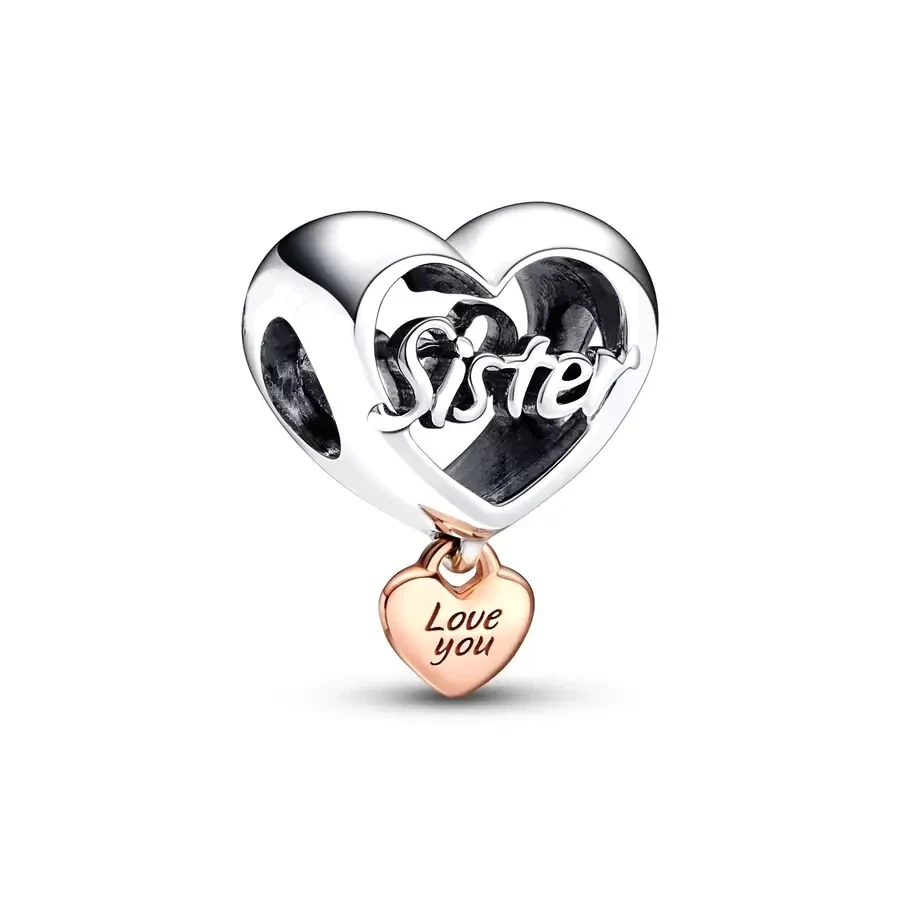 Hot Sale Family Tree Dad&Mum Sister Daughter Hearts Charm Beads Fit Original European 925 Silver Bracelet DIY Women Jewelry GIft 6