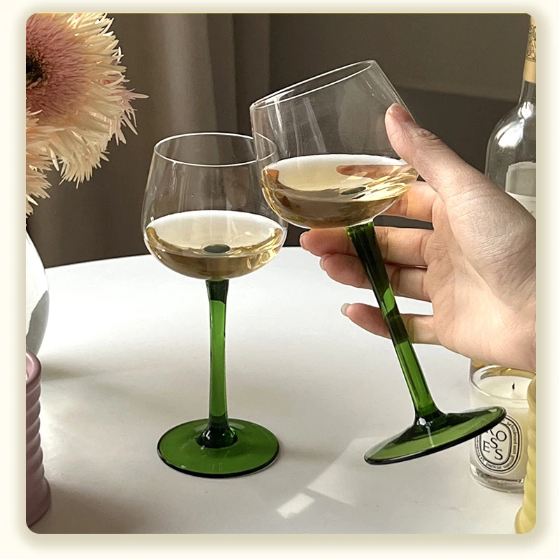 Description Picture 6 of item5(fl.oz) Vintage Emerald Goblets  Red Wine Glass Champagne Home Bar Wedding Party Using Holiday , Wedding Or Housewarming Gift