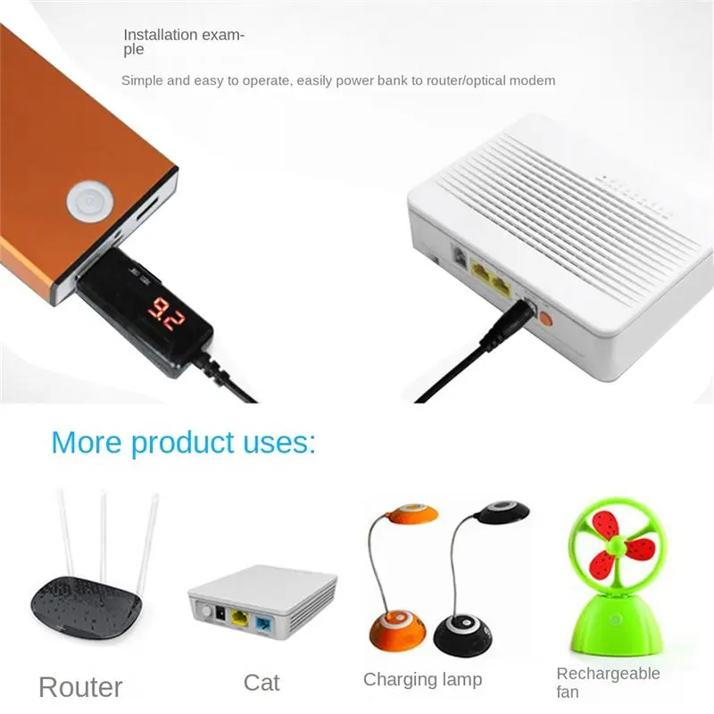 DT1415USB DC 5V9V 12V 전원 케이블, 라우터 충전용 WIFI 어댑터 와이어, USB 부스트 모듈 컨버터, 파워뱅크 USB를 통해 전원 공급