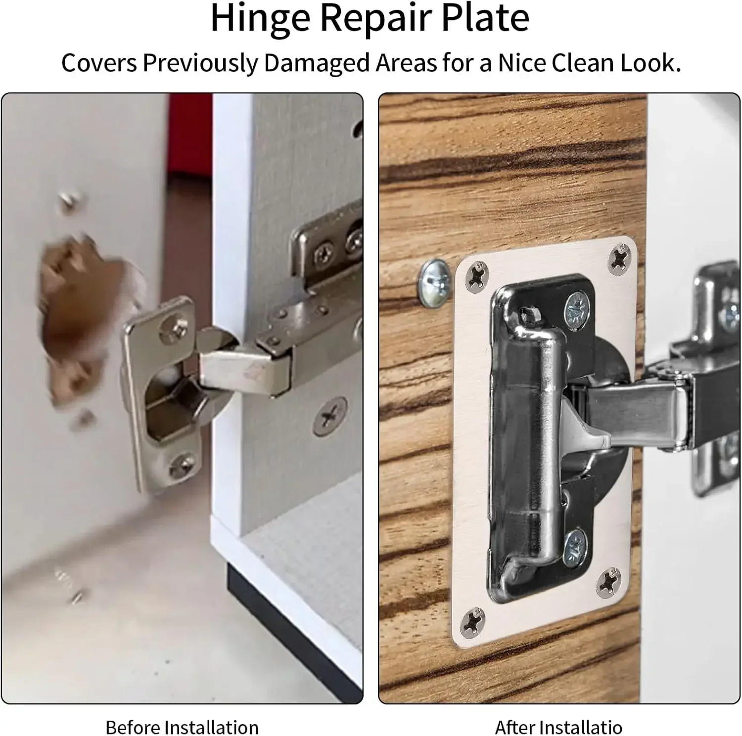 Stainless Steel Hinges Hinge Repair Plate Kitchen Cabinet Door Hinges Mounting Screw Fixing Brackets 1/8Pairs Furniture Hardware Tools