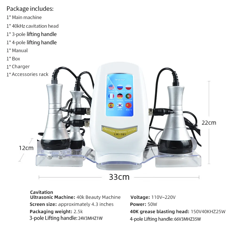 40K Cavitation Ultrasonic Body Slimming Beauty Machine Weight Loss Radio Skin Lifting Tighten Anti-wrinkle Massager Skincare 4