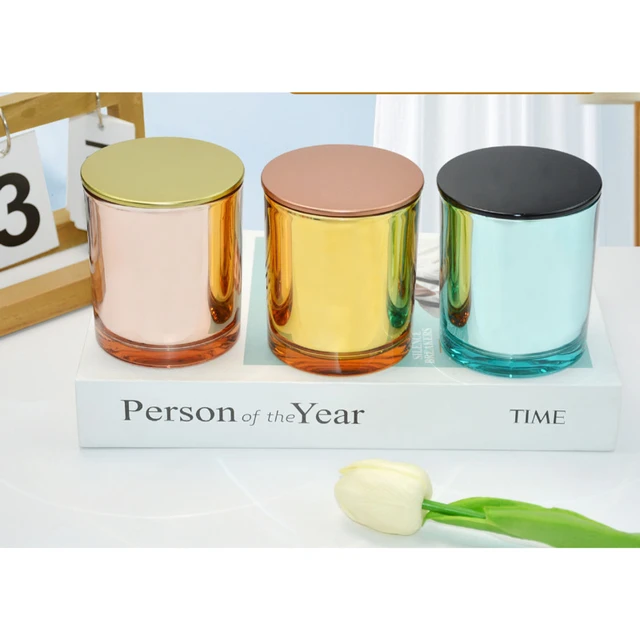 Household Colored Glass Luxury Candle Jars Jar Electroplated Candle Holder  Cup DIY Aromatherapy Candle Jar Decoration Wholesale - AliExpress