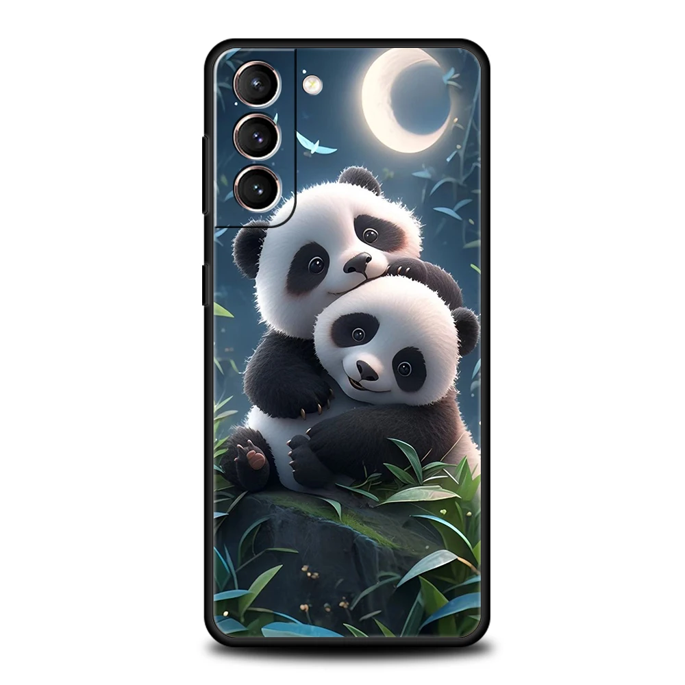 Cartoon schöne Panda Handy hülle für Samsung Galaxy S24 S23 S22 S20 S21 Fe Ultra S10 S10E S9 S8 plus 5g Silikon hülle Fundas Tasche – Detail 2