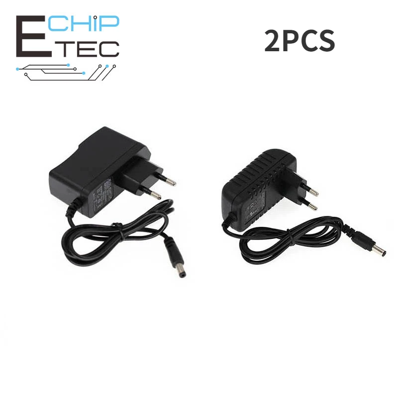 

2PCS DC 12V 9V 1A Power Adapter US EU Plug Charger