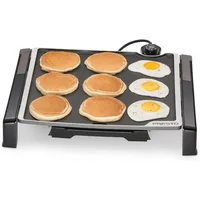 15-inch Electric Tilt-n-fold Griddle,Black,Legs fold in and drip tray locks in place for easy,compact storage,Easy to clean 1