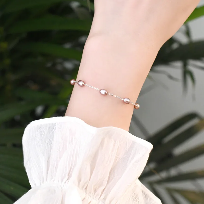 

Minar Textured Single Double Layered Freshwater Pearl Charm Bracelets for Women 14K Gold Plated Copper Strand Tassel Bracelet
