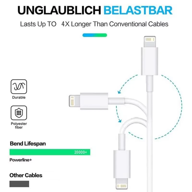 High-Speed 20W PD Lightning to Type C Charging Cable - MFI Certified