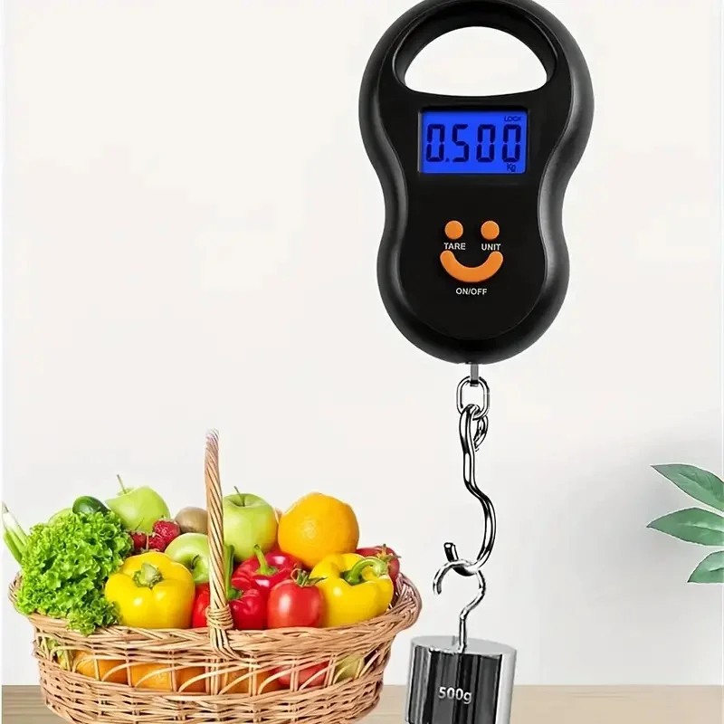 

Durable Electronic Scale Mini Portable Handheld Scale LCD Digital Weighing Scale Small Food Spring Luggage Handheld Gram Scale