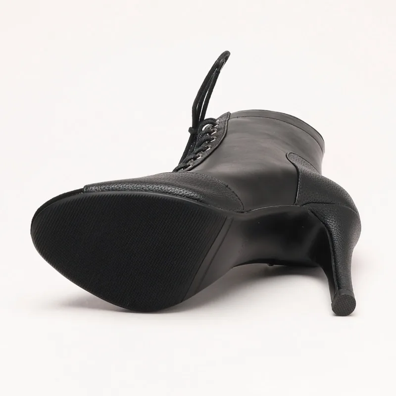 2023 New Fashion Women Thin HIgh Heels Comfort Peep Toe Boot Indoor Suede Sole Customizable Sexy Stilettos Booties 3