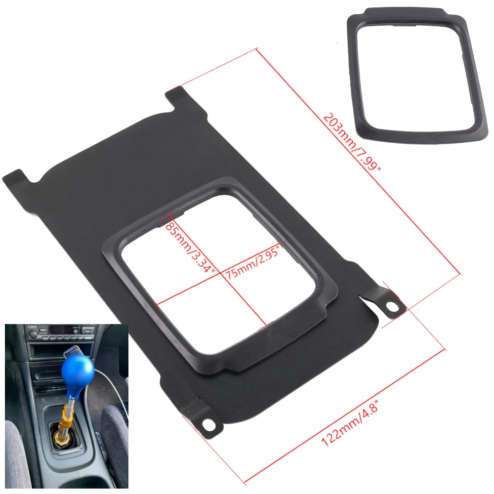 Racing Aluminum Center Shifter Console Cover Plate Boot Maxim Shift Boot Fit For 94-01 Acura Integra B-Series K-swap Shifters