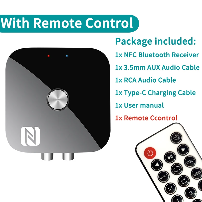 Adattatore Audio NFC Bluetooth 5.0 Trasmettore Ricevore Wireless AUX RCA Da 3,5 Mm Adattatore Musicale Ottico/coassiale Per TV PC Altoparlante Per Auto