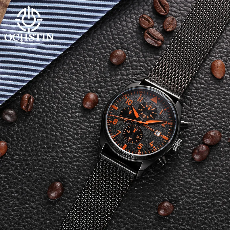 OCHSTIN Men's Watch Multifunction Quartz Movement Personalized Comfort Hot Model 2024 Pilot's Series Men's Quartz Watch