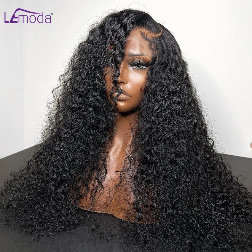 

Curly Wave 13x6 HD Lace Frontal Human Hair Wig On Sale Clearance 30 32 Inch Brazilian Remy 13x4 Front Wigs for Women Lemoda