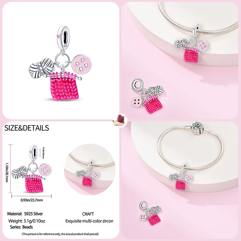 925 Sterling Silver Fashion Sewing Machine Tailor Hairdresser Mixer Charms Beads For Brand Original Bracelet DIY Jewelry Gift 2
