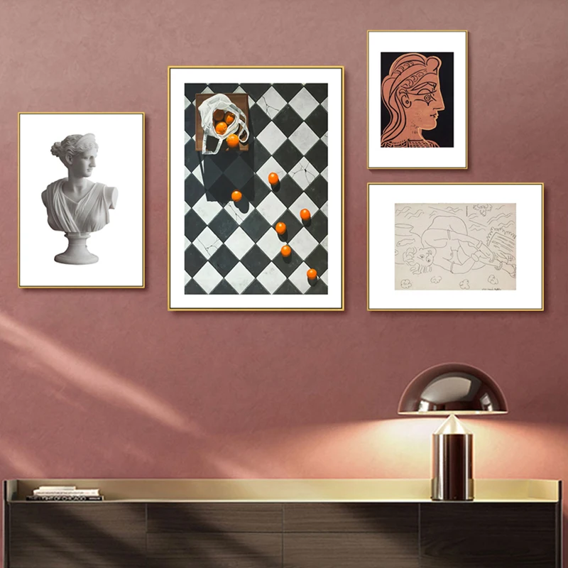 

Figure Painting, Avatar Poster, Nordic Retro Living Room Decorative Painting Art Restaurant Mural Art Sofa Background Wall Paint