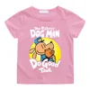 Fun Dog Man Pattern Children T-shirt Summer Casual Short Sleeved Boy Tee-shirt Comfortable Round Neck Girl Tshirt High Quality 1