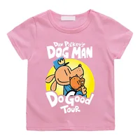 Fun Dog Man Pattern Children T-shirt Summer Casual Short Sleeved Boy Tee-shirt Comfortable Round Neck Girl Tshirt High Quality 1