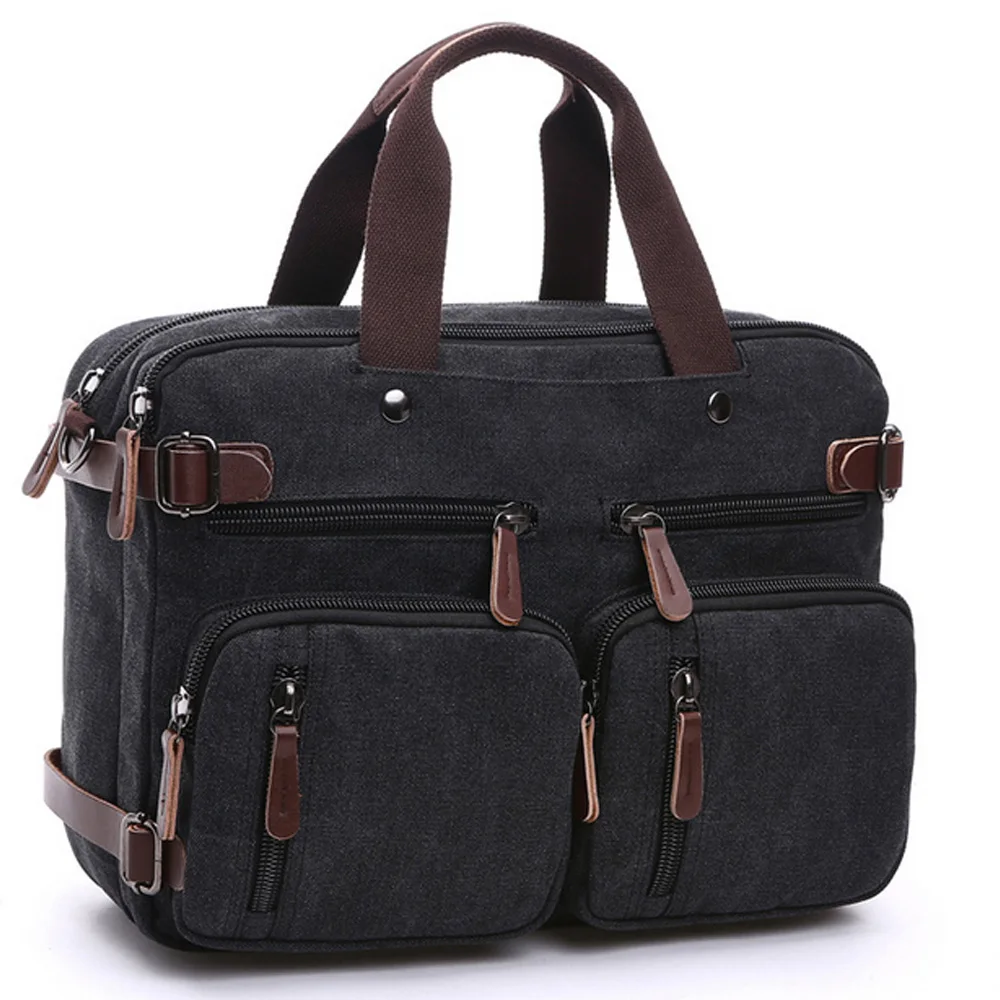 

17" Laptop Backpack Men Shoulder Laptop Bag 14 15 15.6 17.3 Inch Stylish Large 3 In 1 Notebook Bag Vintage Canvas Handbag