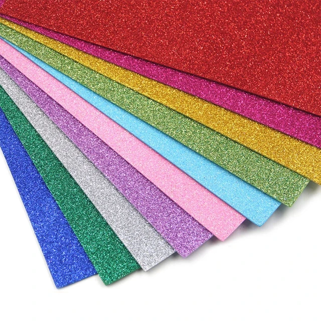10pcs/Set Glitter Foam Paper Sheets Sponge Soft Touch Art Crafts