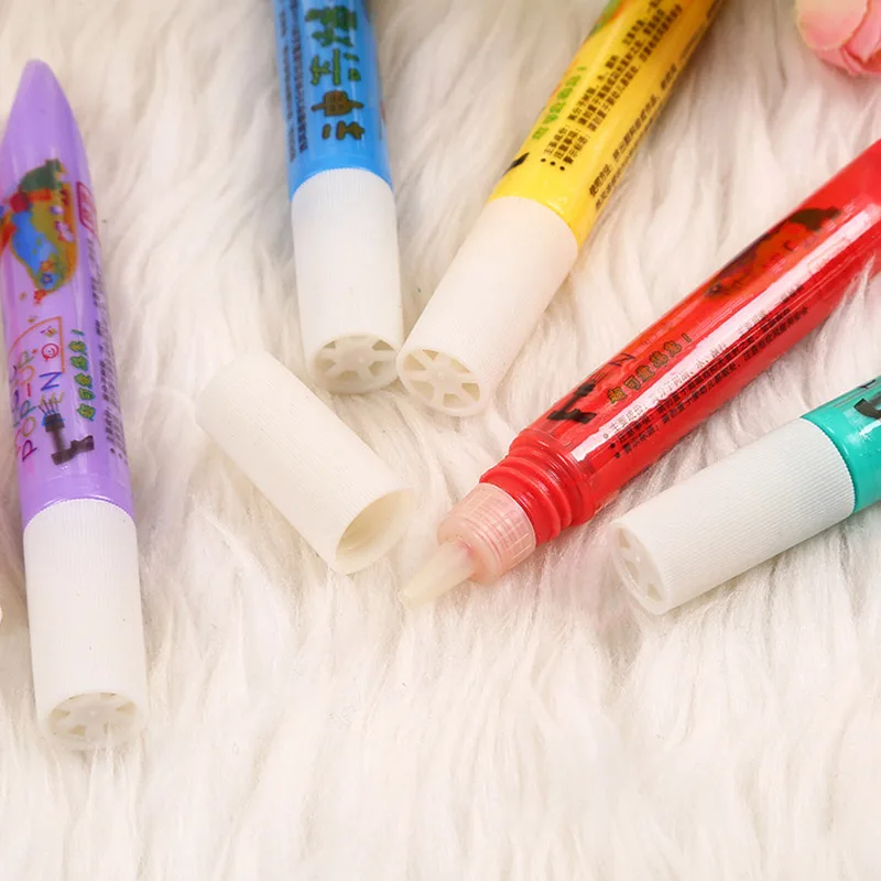 Popcorn Paint Pens 6 Colors 3D Safe Decorating Art Drawing Tool for Greeting Birthday Cards Kids