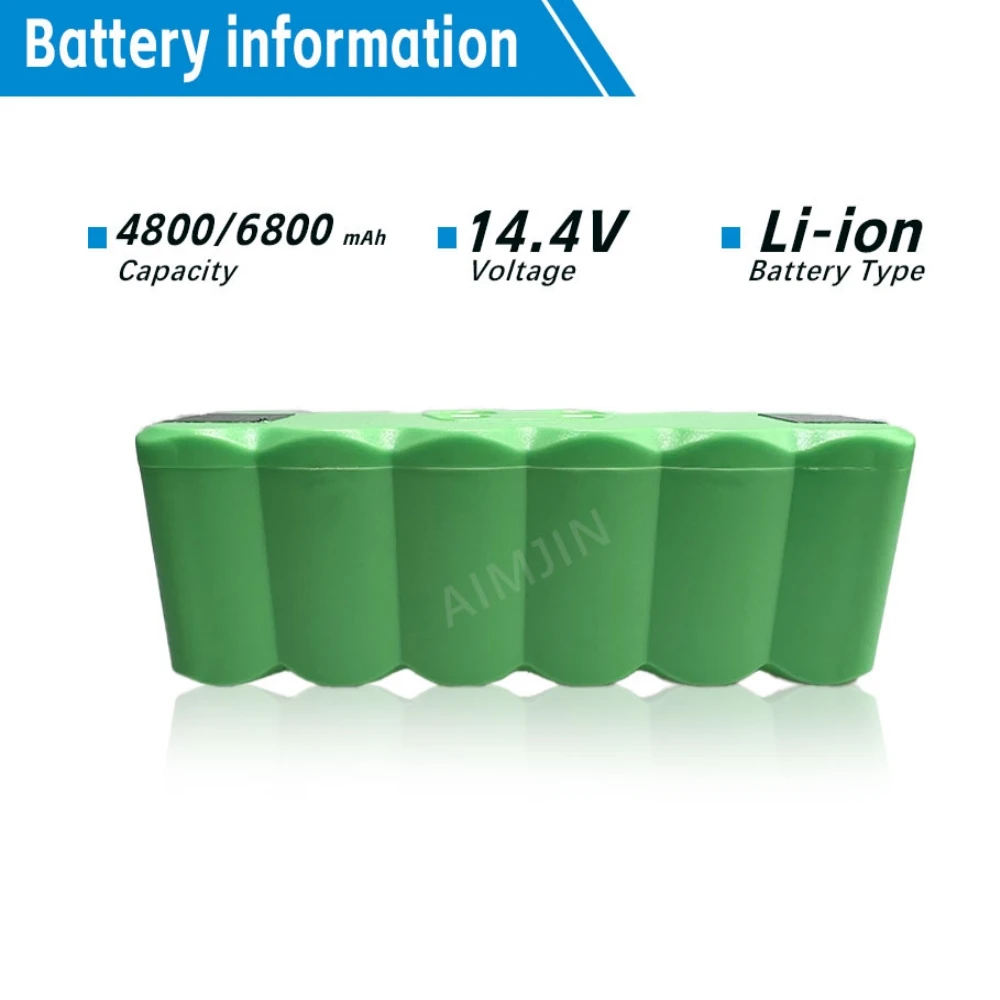 Batteria Sostitutiva Agli Ioni Di Litio 14.4V 6800Mah Per Irobot Roomba 500 600 700 800 Serie Roomba 880 760 530 555 560 581 620