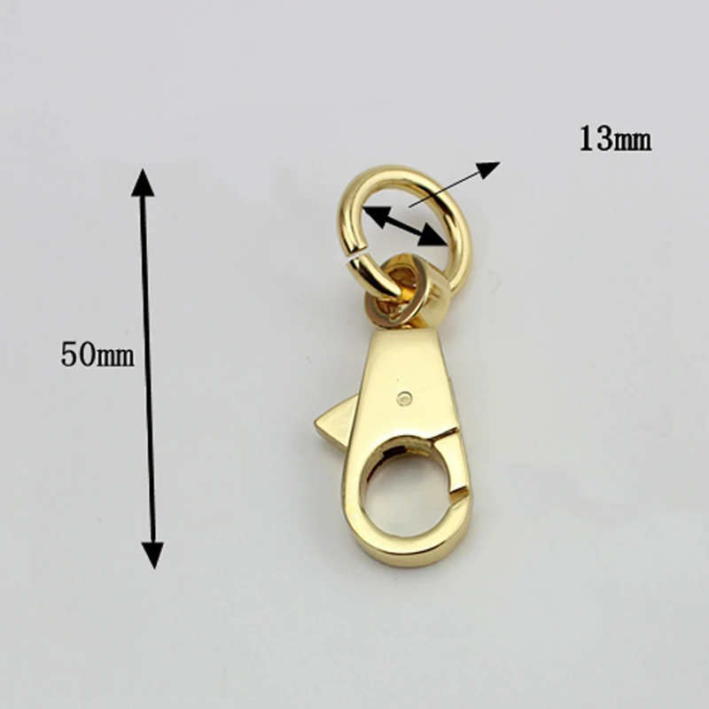 50pcs 13X50mm gold silver thick snap hook for strap removable webbing,alloy clasp Hooks for bags handbags belts stra