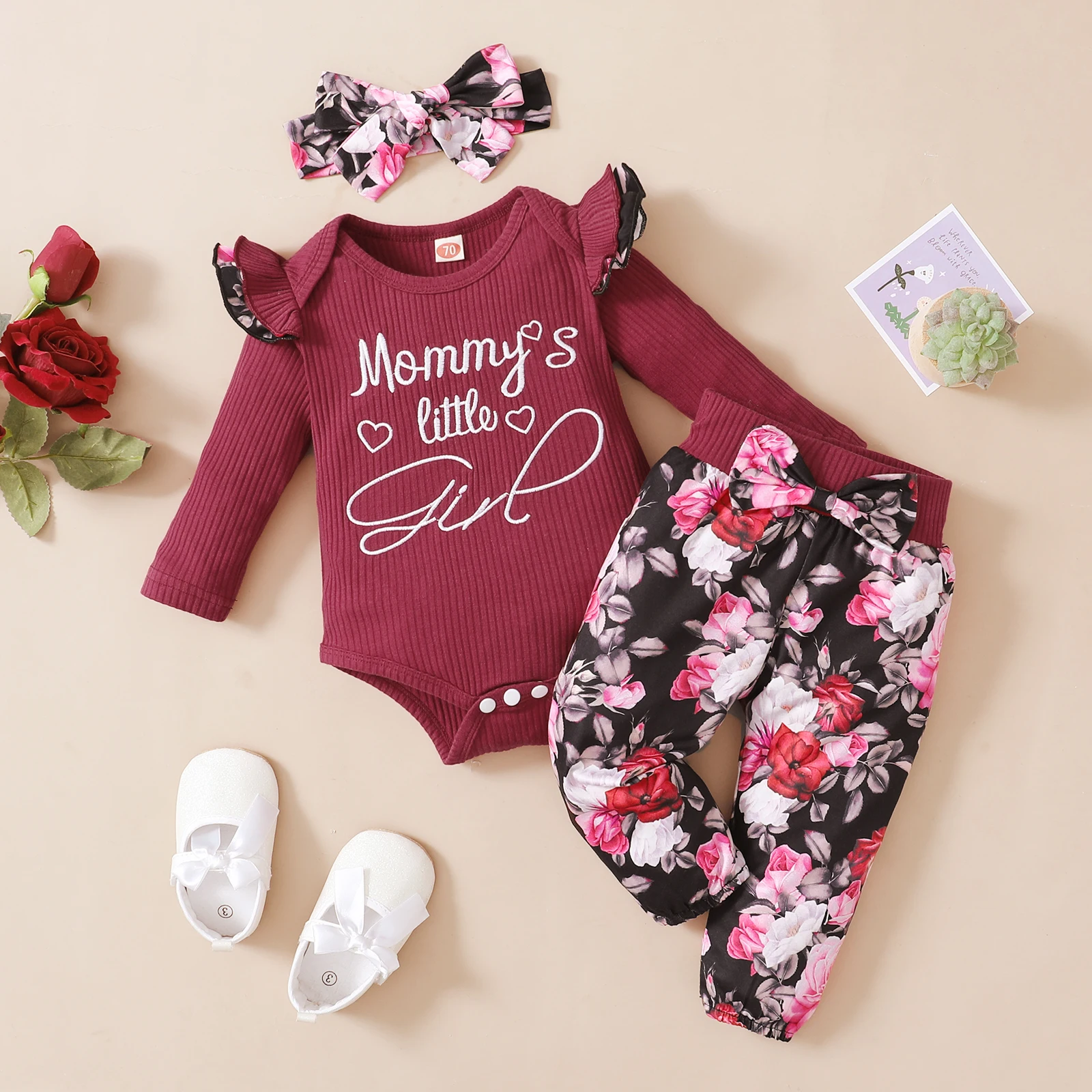 

High Quality Baby Girl Boy Twins Clothes Toddler Girl Outfit Ear Hooded Romper + Pants Infant Clothing Autum Winter Baby Clothes