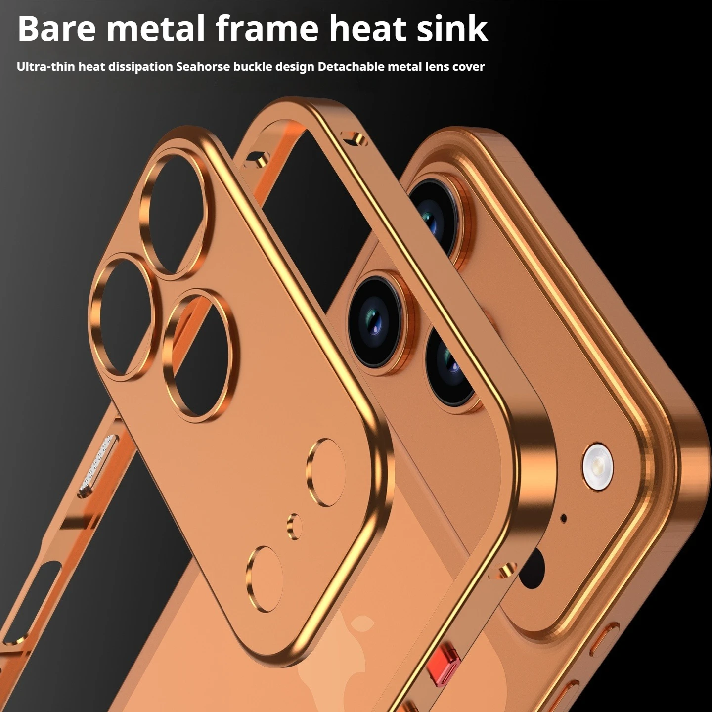 Premium Metal Alloy Shockproof Phone Case with Silicone Lining and Lens Protection