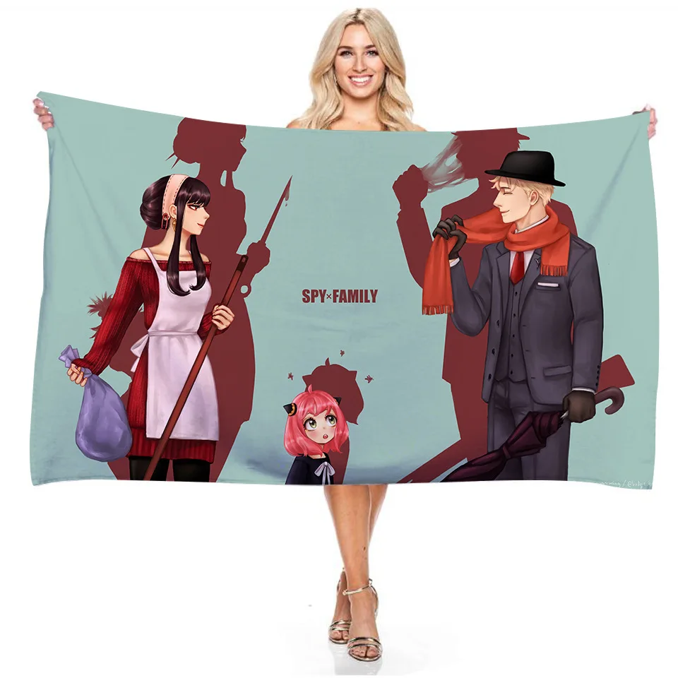

Anime Cartoon Spy X Family Bath Towel for Kids Adults Bathroom Accessories Quick Dry Soft Microfiber Beach Towel Cushion Blanket