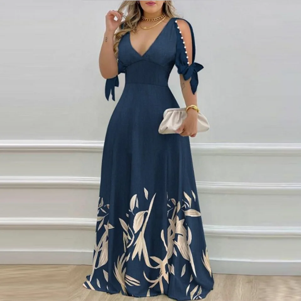 

Elegant African Dresses For Women Dashiki Summer Autumn Maxi Dress Ladies Traditional African Clothing Fairy Long Dress