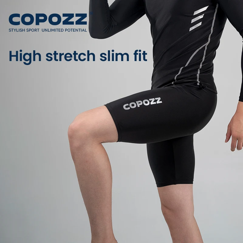 COPOZZ plus size men's swimming trunks shorts long to knee competitive surf training swimsuit male quick dry anti-embarrassment swim trunks swim shorts men swimsuit