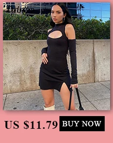 Darlingaga Elegant Square Neck Ribbed Black Dress Female Knitted Side Split Bodycon Dress Long Sleeve Fashion Mini Dresses Basic homecoming dresses 2021