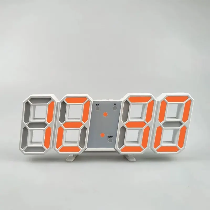 LED Alarm Clock 3D Mini Clock LED Digital Wall Clock Desk Electronic Alarm Living Room Wall DIY Kitchen Timer