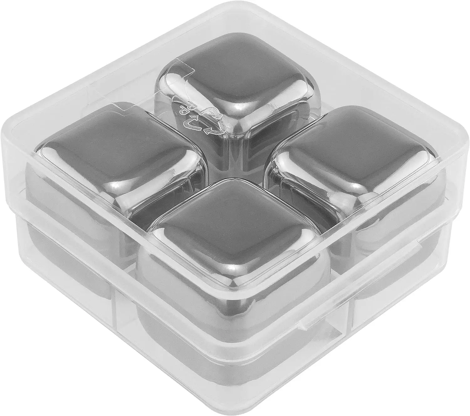 Hitopin 12 Pezzi Pietre di Whisky Riutilizzabili in Acciaio, Cubetti di Ghiaccio in Acciaio Inox, Cubetti