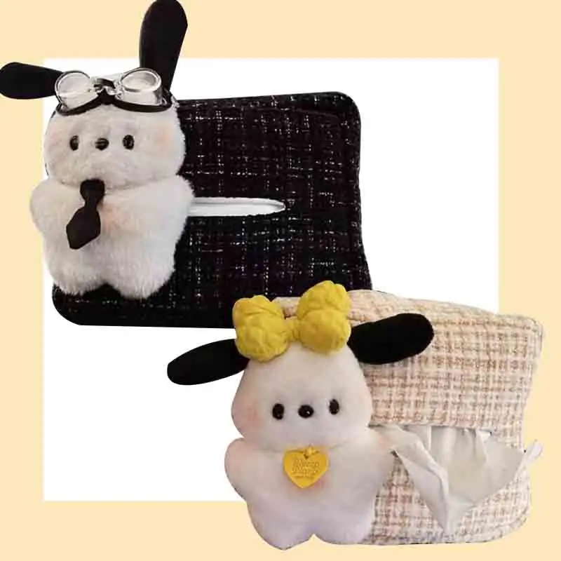 

Kawaii Sanrio, оболочка, оболочка для бумаги, автомобильный мультяшный щенок, бумажная оболочка для салфеток, оболочка для салона автомобиля